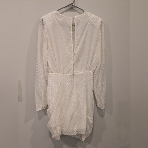 Ramy Brook Women's Ivory Velvet Mesh Ruched Allona Sheath Dress Size 4 White - Picture 5 of 5